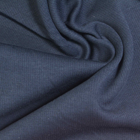 Cotton Polyester Scuba Knit Fabric, 250 gsm, 185 cm — Navy