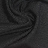 Viscose Polyester Stretch Rib Knit Fabric, 300 gsm, 155 cm — Black