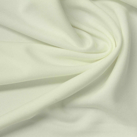 Viscose Stretch Interlock Knit Fabric, 290 gsm, 155 cm — White