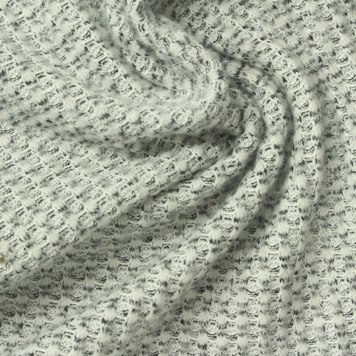 Black Geometric Waffle Knit, Poly-Viscose
