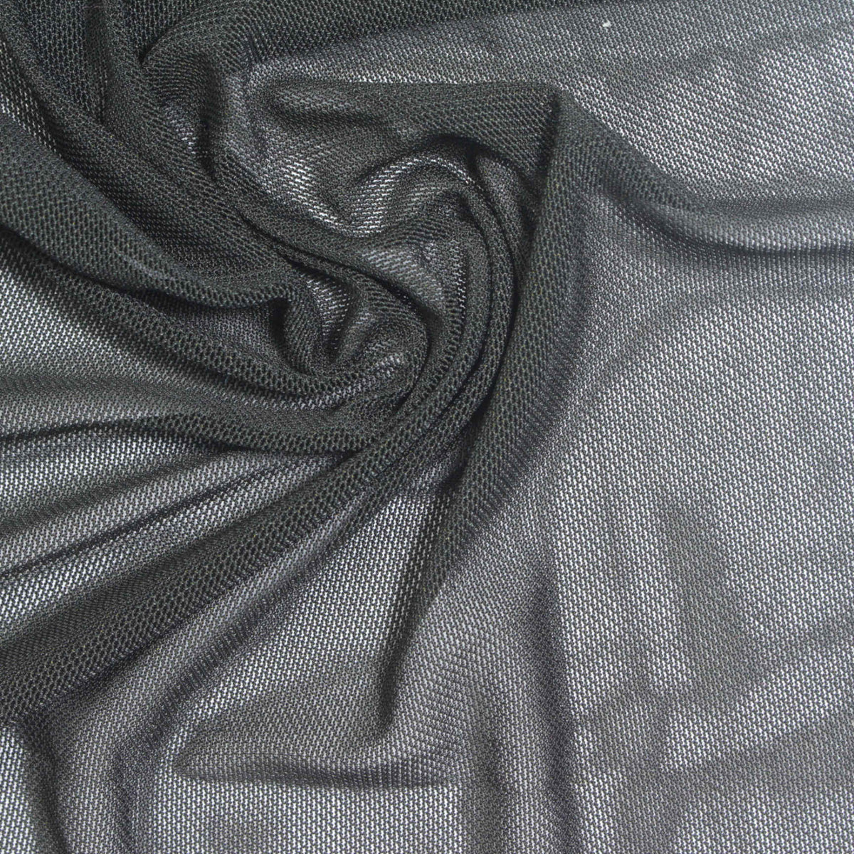 Polyester Stretch Mesh Fabric, 100 gsm, 160 cm — Black