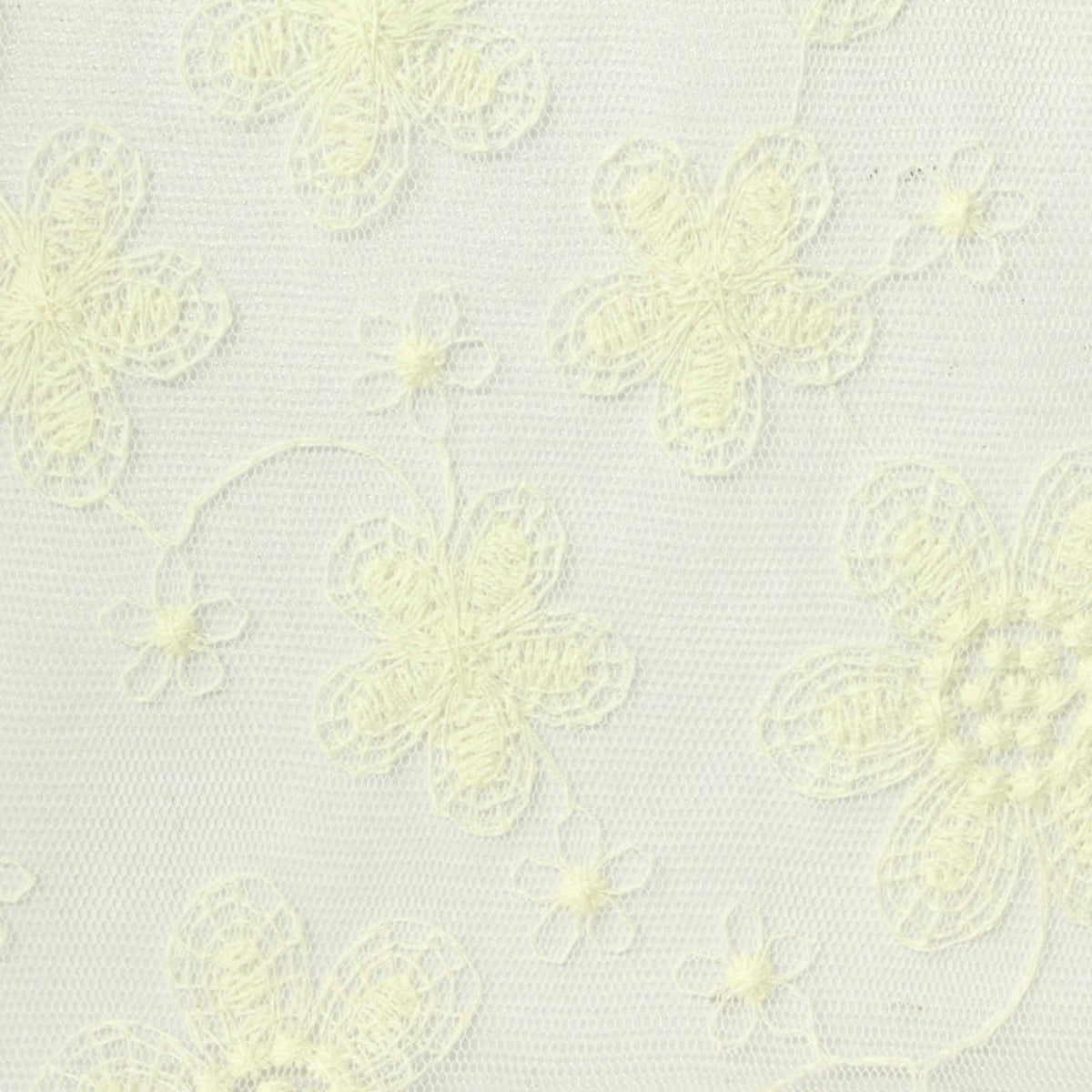 Cream Floral Mesh, Polyester