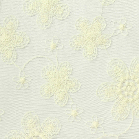 Cream Floral Mesh, Polyester