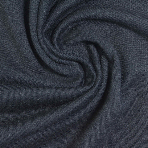 Polyester Cotton French Terry Fabric, 230 gsm, 165 cm — Navy