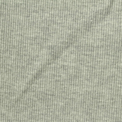 Light Grey Marl Rib Knit, 340 gsm