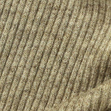 Viscose Polyester Blend Stretch Rib Knit Fabric, 350 gsm, 155 cm — Khaki — texture