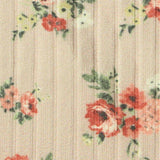 Red Floral Rib Knit, Polyester — texture