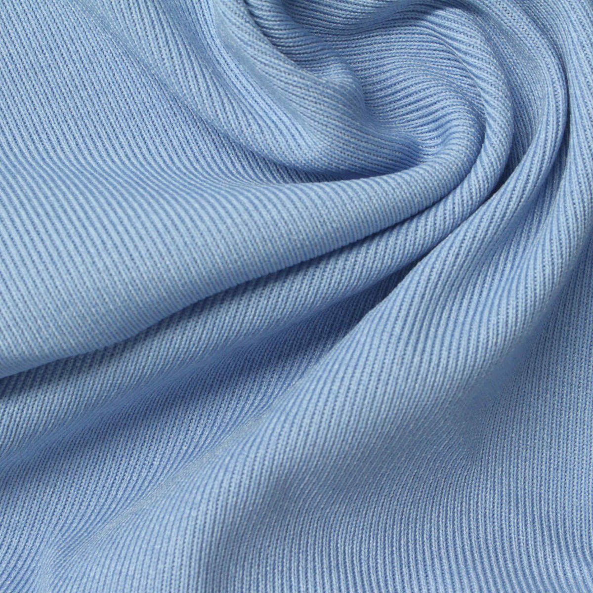 100% Stretch Rib Knit Fabric, 340 gsm, 185 cm — Blue