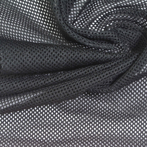 100% Polyester Mesh Fabric, 70 gsm, 160 cm — Black