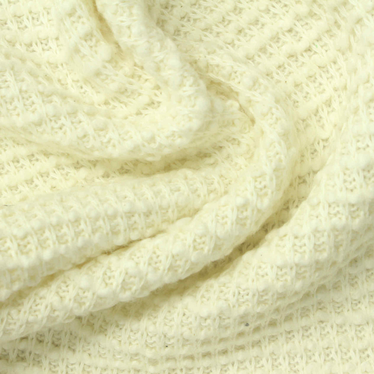 100% Cotton Waffle Knit Fabric, 400 gsm, 175 cm — Beige