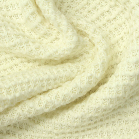 100% Cotton Waffle Knit Fabric, 400 gsm, 175 cm — Beige