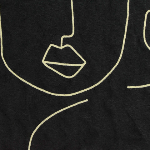 Black Abstract-Line Knit, Viscose
