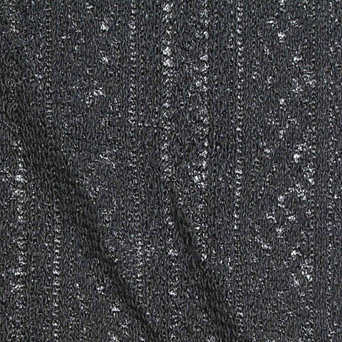 Dark Grey Vertical-Stripe Jacquard, Cotton-Poly
