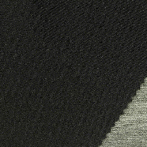 Heather Polyester Stretch Scuba Knit Fabric, 320 gsm, 170 cm — Black