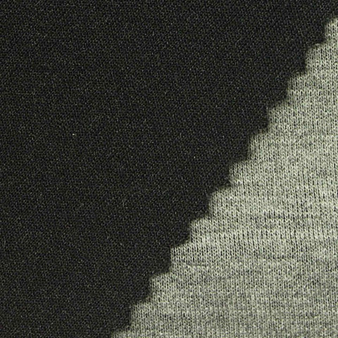 Heather Polyester Stretch Scuba Knit Fabric, 320 gsm, 170 cm — Black