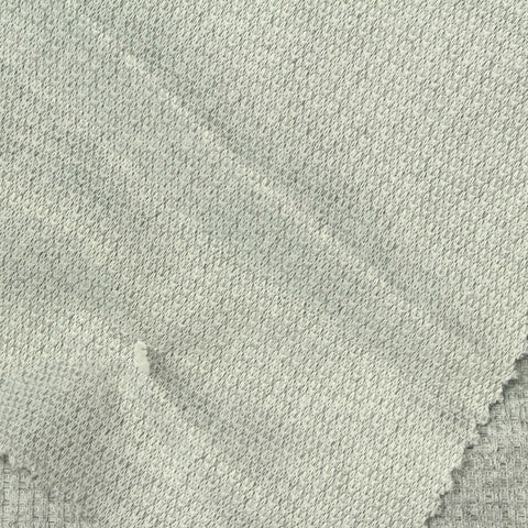 Heather Polyester Viscose Stretch Waffle Knit Fabric, 230 gsm, 185 cm — Green