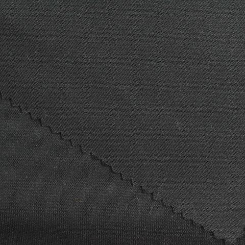 Polyester Viscose Scuba Knit Fabric, 270 gsm, 180 cm — Black