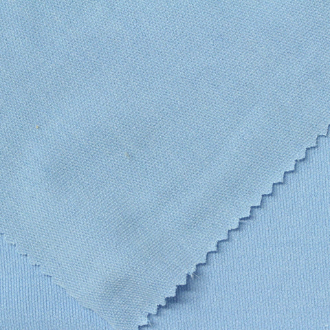 Polyester Viscose Stretch Piqué Knit Fabric, 210 gsm, 165 cm — Blue