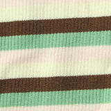 Brown Horizontal-Stripe Rib Knit, Cotton-Viscose — texture
