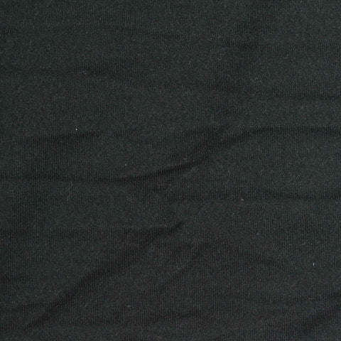 Brushed Polyester Stretch Jersey Knit Fabric, 190 gsm, 165 cm — Black