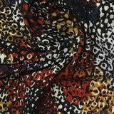 Black Abstract-Animal Print Linen-Look, Polyester