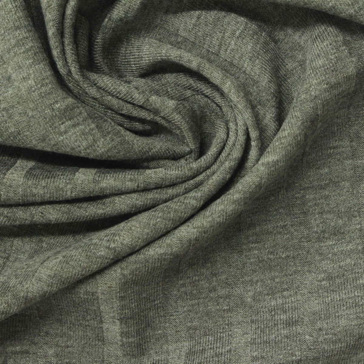 Heather Olive Vertical-Stripe Rib Knit, Polyester