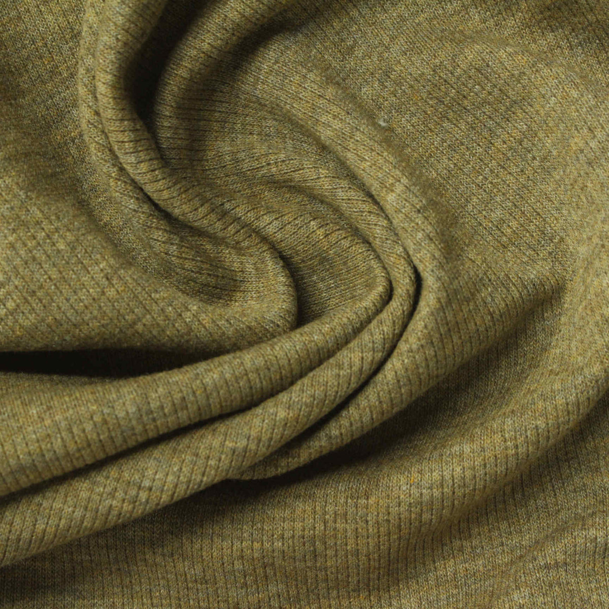 Olive Marl Interlock Knit, Poly-Cotton