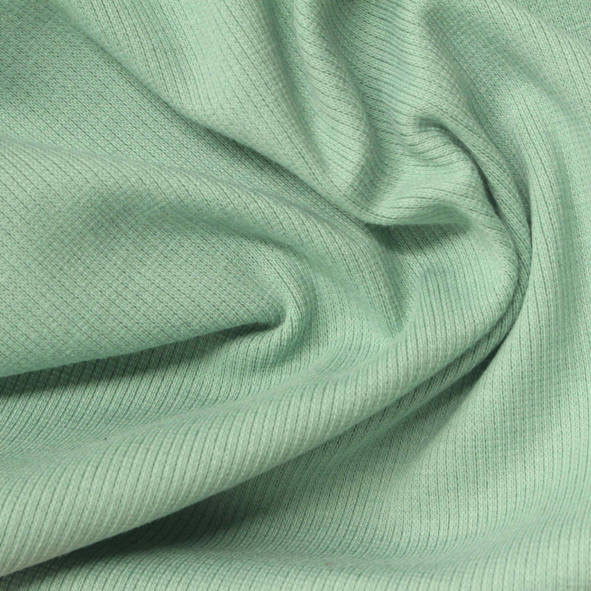 Cotton Stretch Rib Knit Fabric, 250 gsm — Green