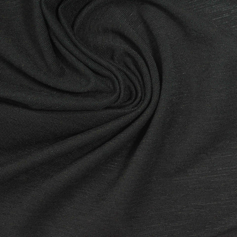 Polyester Stretch Jersey Knit Fabric, 190 gsm, 165 cm — Black