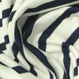 Navy Horizontal-Stripe Jersey Knit, Viscose — texture