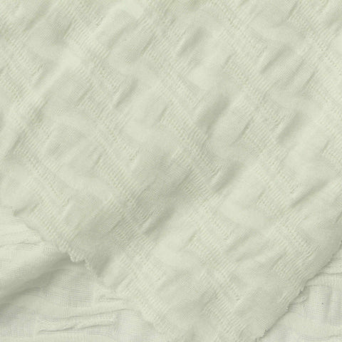 Cream Geometric-Square Jacquard, Polyester