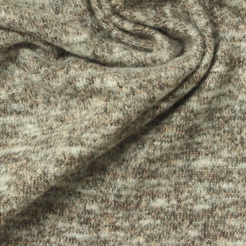 Heathered Brown Marl Jersey Knit, Poly-Viscose