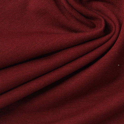 Brushed Polyester Viscose Stretch French Terry Fabric, 250 gsm, 170 cm — Red