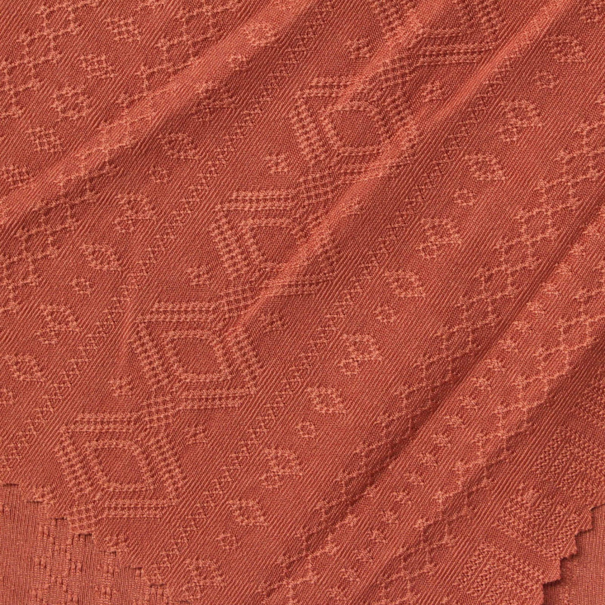 Orange Geometric-Diamond Jacquard, Polyester