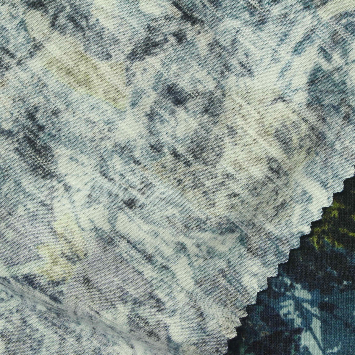 Blue Abstract Jersey Knit, Polyester, 200 gsm