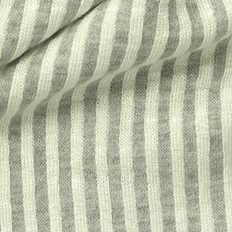 Light Grey Vertical-Stripe Knit, Viscose-Poly
