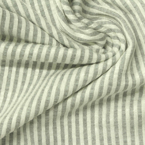 Light Grey Vertical-Stripe Knit, Viscose-Poly