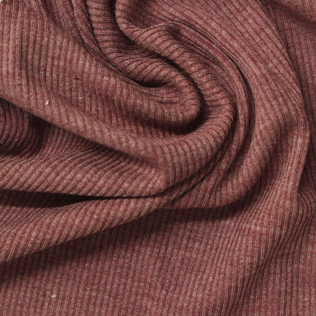 Brown Fine-Marl Rib Knit, Poly-Viscose