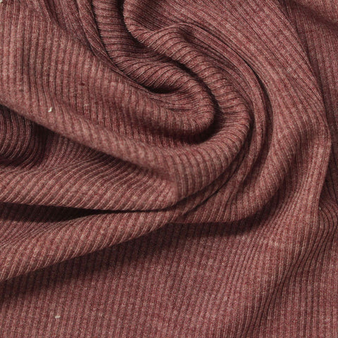 Brown Fine-Marl Rib Knit, Poly-Viscose
