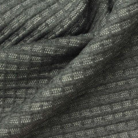 Jacquard Polyester Viscose Stretch Knit Fabric, 310 gsm, 165 cm — Grey