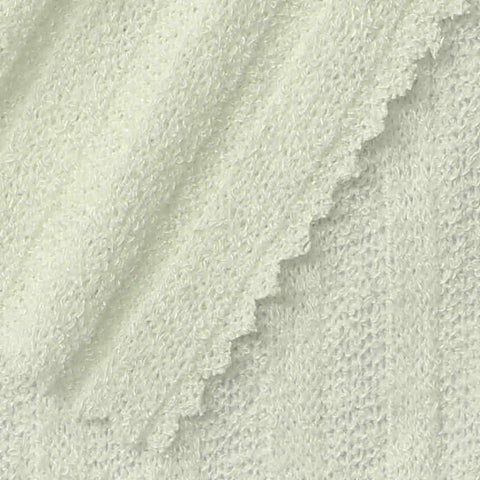 Off-White Textured Rib Knit, Poly-Viscose