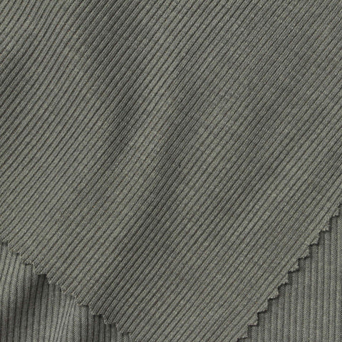 Polyester Viscose Stretch Rib Knit Fabric, 195 gsm, 115 cm — Green