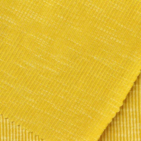 Slub Polyester Cotton Stretch Rib Knit Fabric, 170 gsm, 150 cm — Yellow