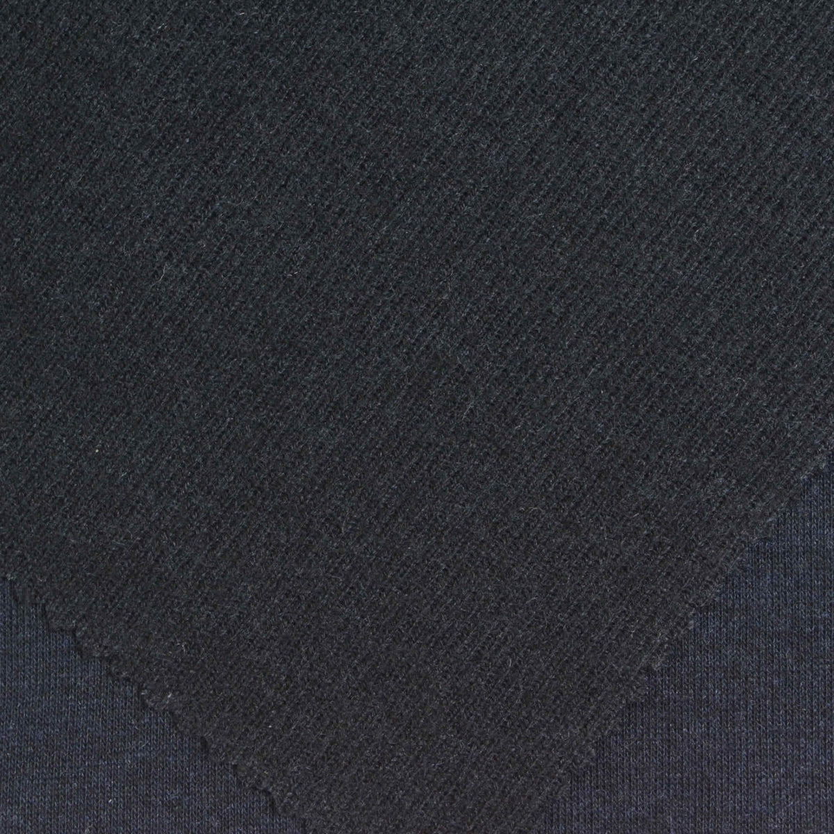 Brushed Polyester Cotton Rib Knit Fabric, 315 gsm, 160 cm — Navy