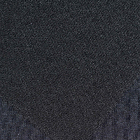 Brushed Polyester Cotton Rib Knit Fabric, 315 gsm, 160 cm — Navy