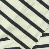 Striped Viscose Stretch Jersey Knit Fabric, 180 gsm, 150 cm — White