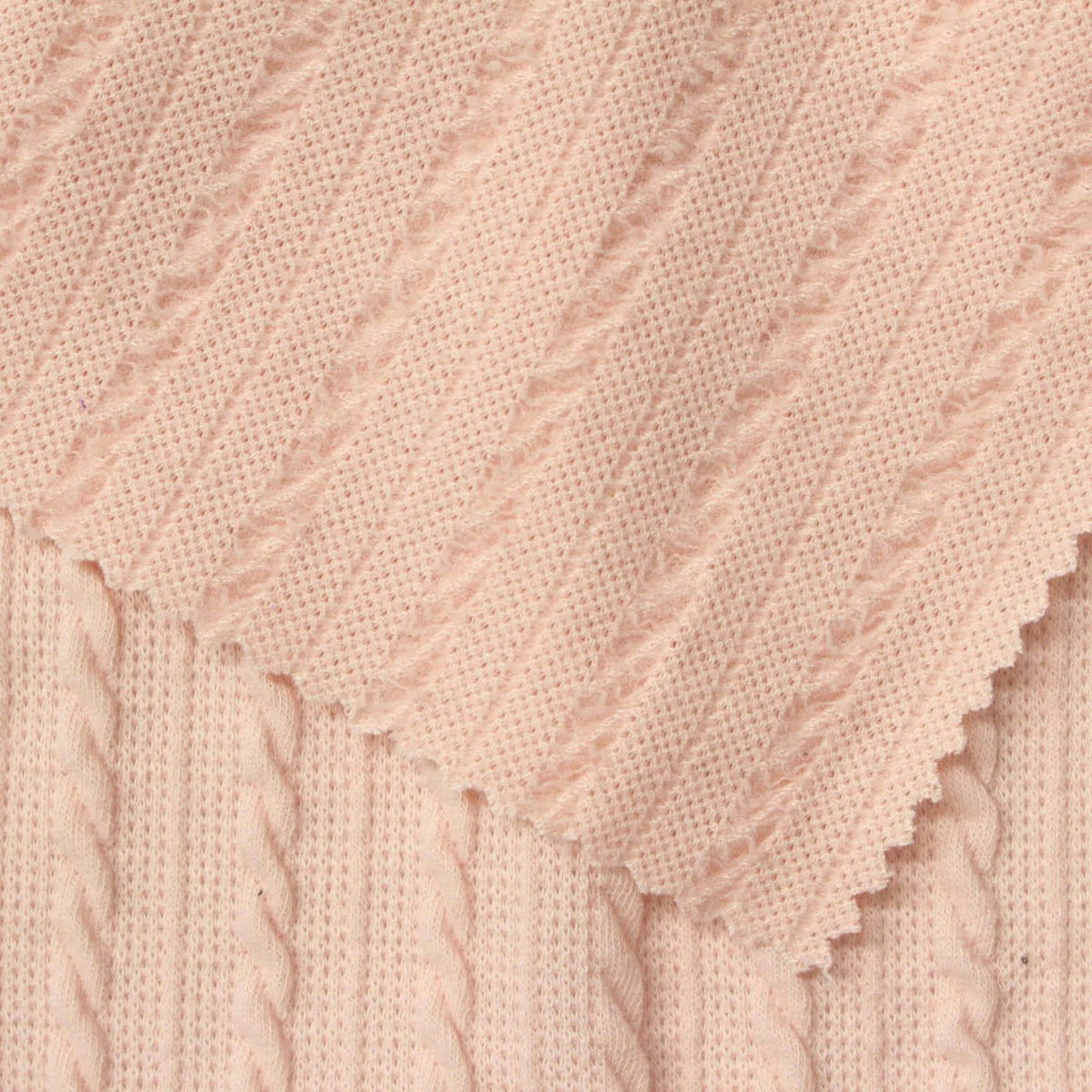 Pink Textured Jersey Knit, Poly-Cotton, 205 gsm