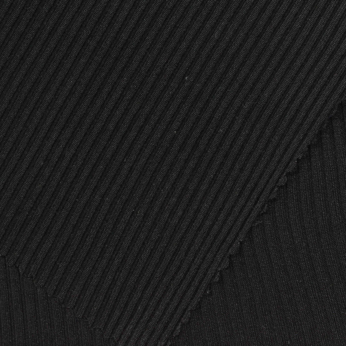 Black Ribbed Rib Knit, Polyester