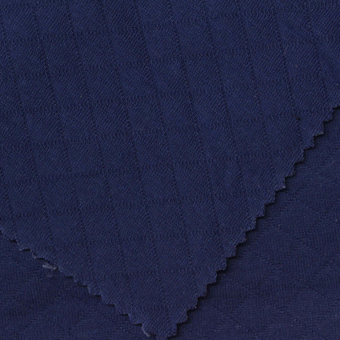 Navy Tone-on-Tone Interlock Knit, Cotton-Poly