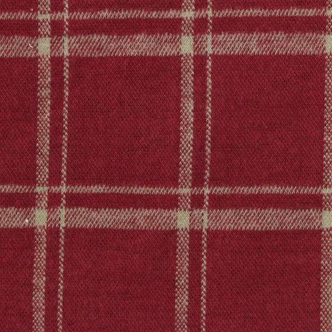 Red Plaid Interlock Knit, Cotton